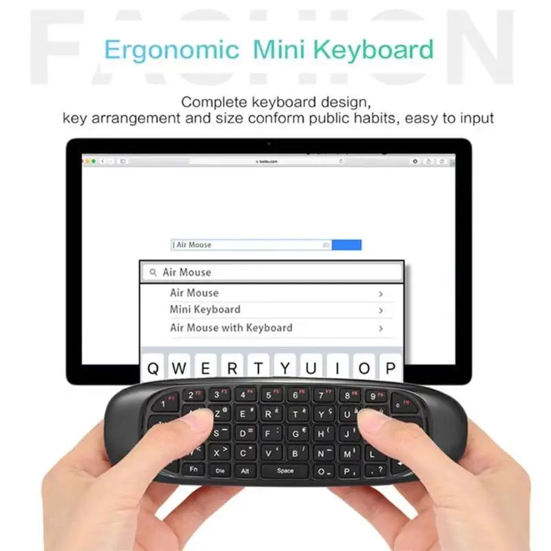C120 RGB Backlight Fly Air Mouse Gyro Sensor Wireless RF Keyboard Qme