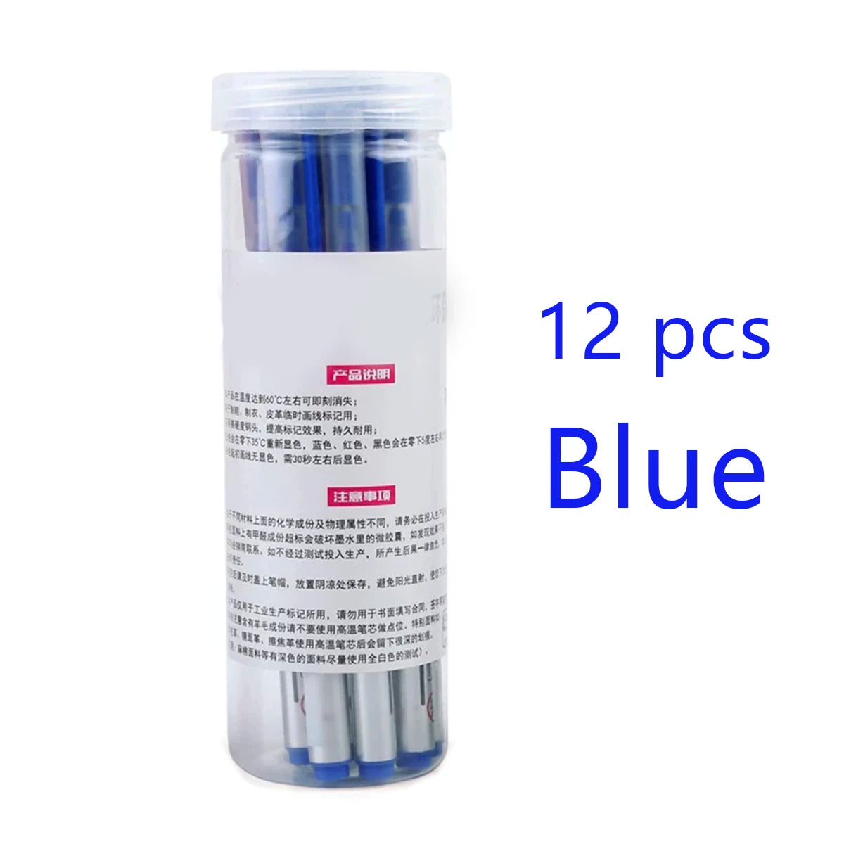 12 Pieces Heat Erasable Fabric Markers Pens Set for Sewing DIY Dressmaking Tailors Chalk Accessories Qme 12 pcs blue