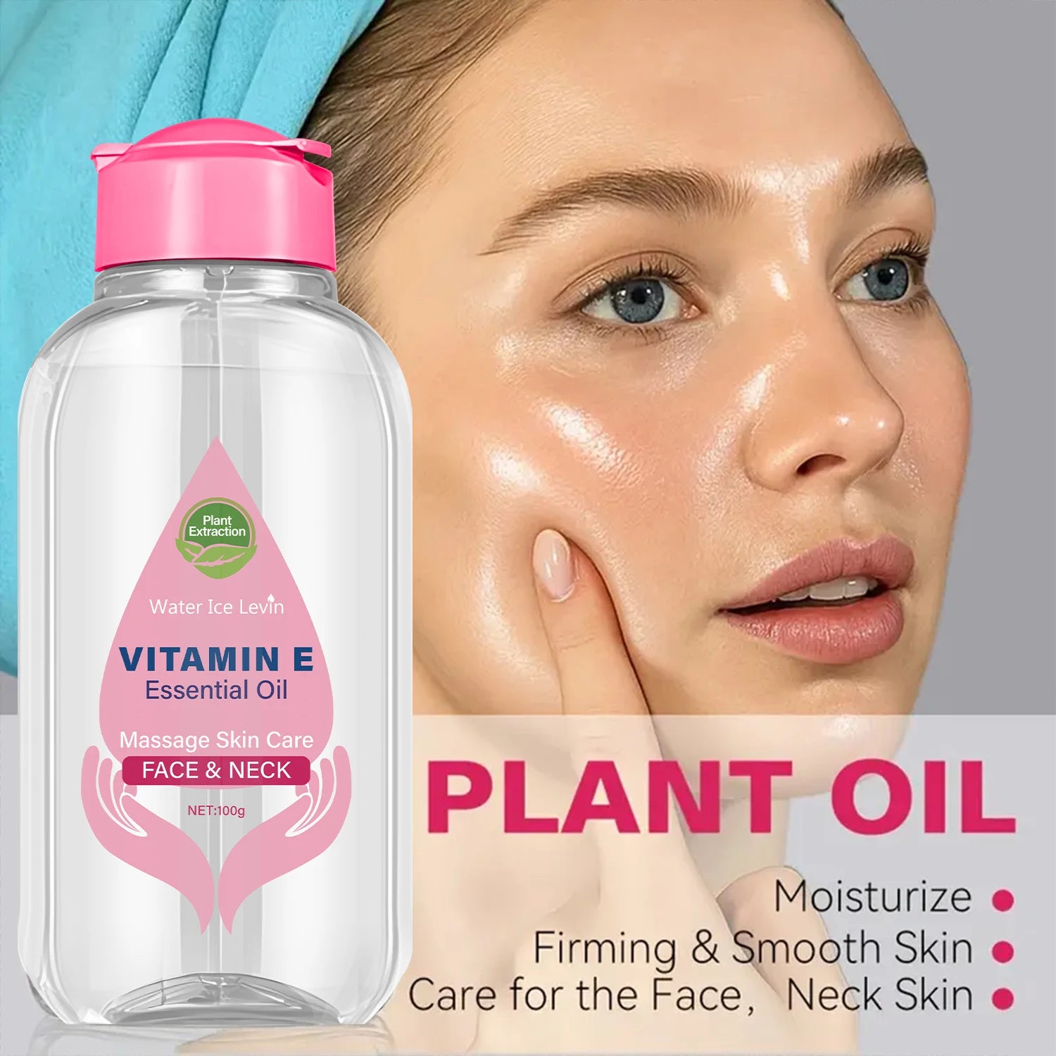 Vitamin E Essential Oil with Niacinamide & Ceramide - Face & Neck Massage Skin Care for Even Tone Qme