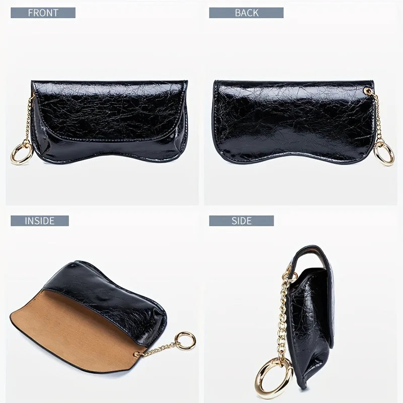 Leather Glasses Box Storage Case Easy Portable Bag Pressure-resistant Qme