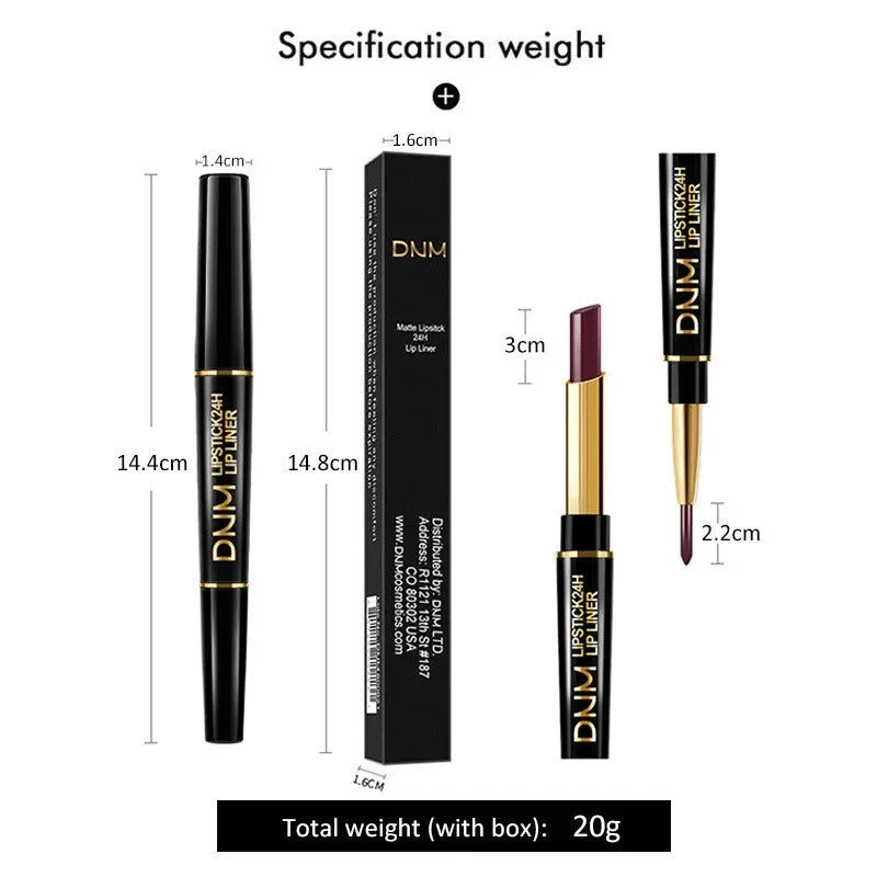 12 Colors 2 In1 Long-lasting Lip Liner Matte Lipsticks Portable Lip Pencil Waterproof Moisturizing Lip Makeup Contour Cosmetics Qme