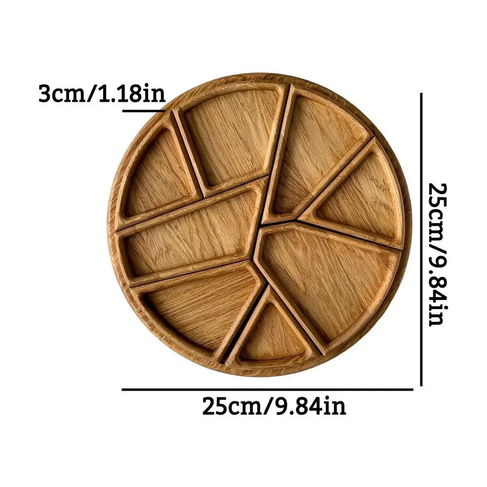 Serving Trays Party Divided Puzzle Tray Food Wooden Platter Qme A
