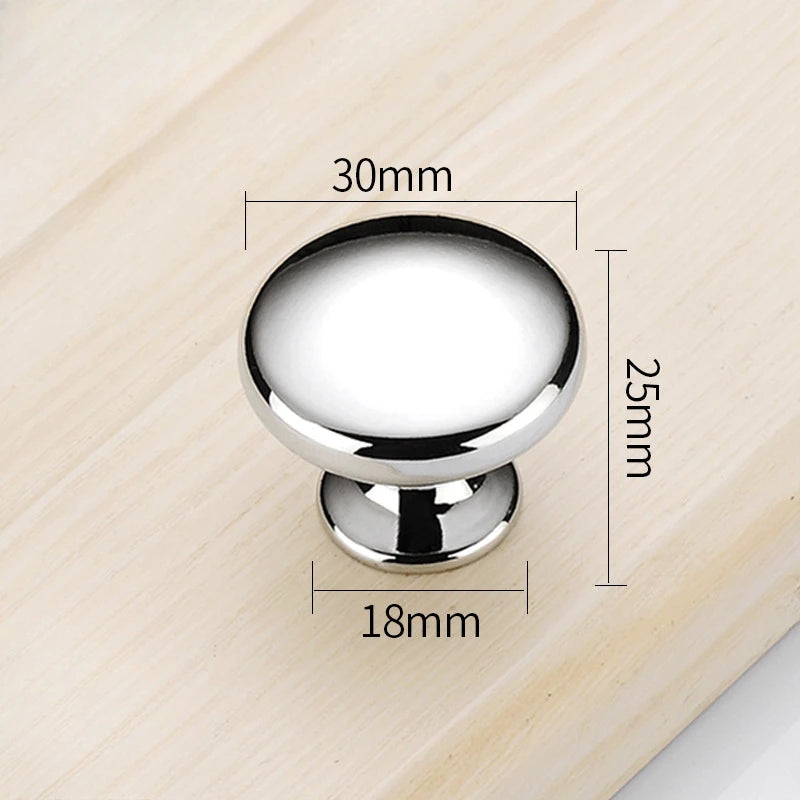 1/2Pcs Chrome Metal Door Knobs Drawer Wardrobe Kitchen Cupboard Handles Silver Furniture Accessories Door Handles Interior Doors Qme 1Pcs