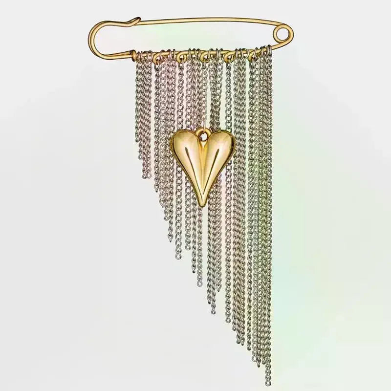 New Multi-Functional Chain Tassel Brooches Handmade Adjustable Clothes Accessory Detachable Beaded Chain Pin Women Qme