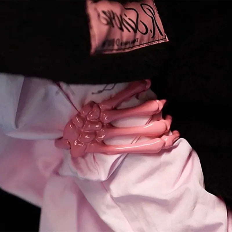 New Punk Dark Skull Ghost Claw Bracelet Men and Women Trendy Goth Personality Hip-hop Cuffs Hair Ring Hallowen Gift Qme