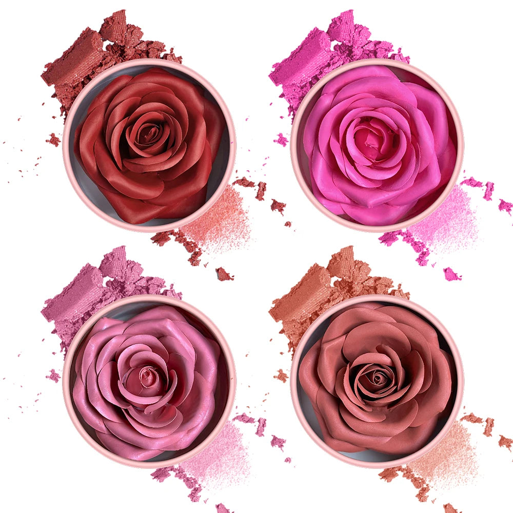 4-color Matte Petal Blush Palette Highlighter Contour Cream Qme
