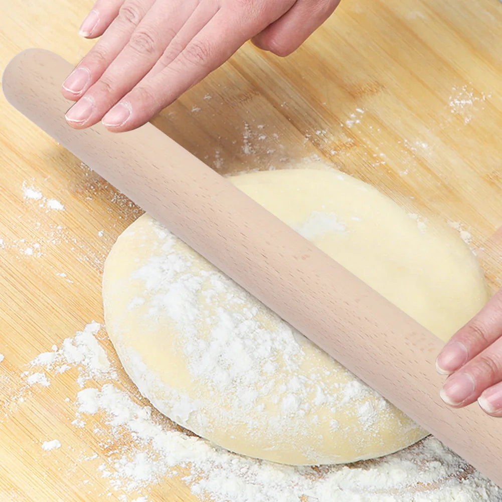 Wooden Rolling Pin for Pizza Dough Pastry Cake Baking Tool Pie Maker Kitchen Utensil Homemade Bread Dough Roller Qme