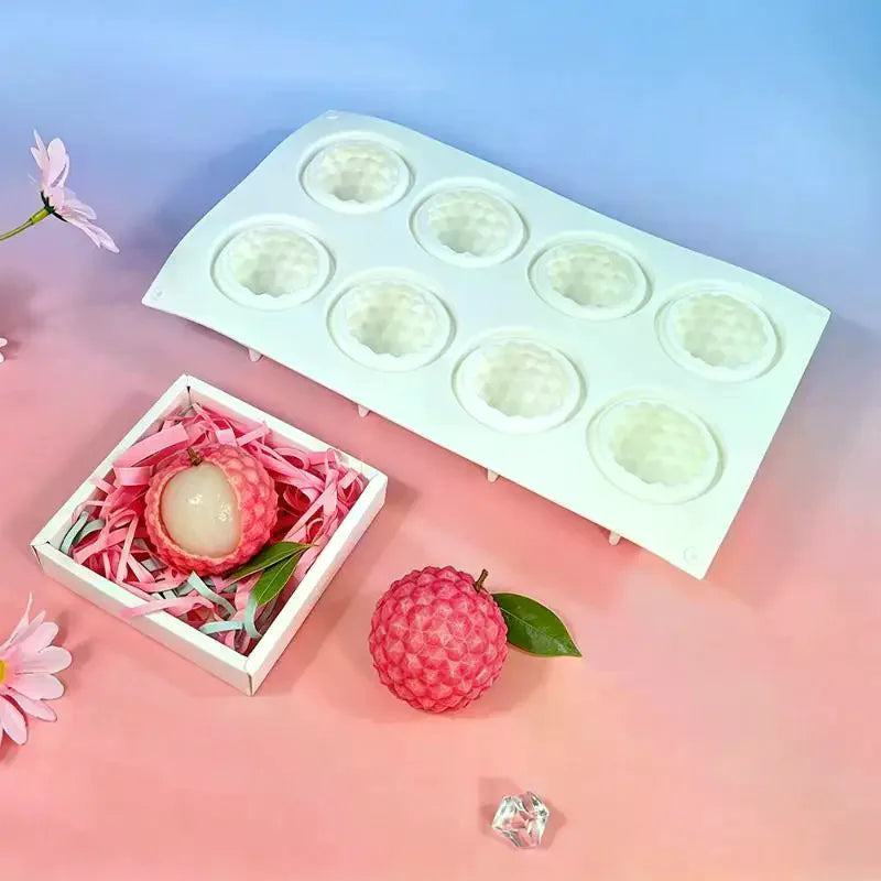 Litchi Shaped Mousse Cake Silicone Mold Chocolate Pudding Dessert French Pastry Baking Mold Creative DIY Candle Mold Qme