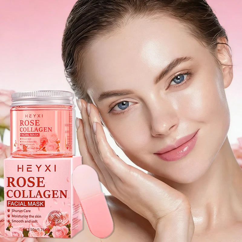 Rose Collagen Tear Off Facial Mask Deep Moisturizing All-weather Care Qme 1pcs