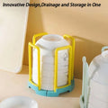 Portable Retractable Bowl Holder Drain Removable Cabinet Dishes Qme one size