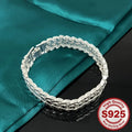 Original 925 sterling silver 18K gold color pretty Wide Bracelet for Women MEN fashion designer jewelry PARTY wedding Qme Silver