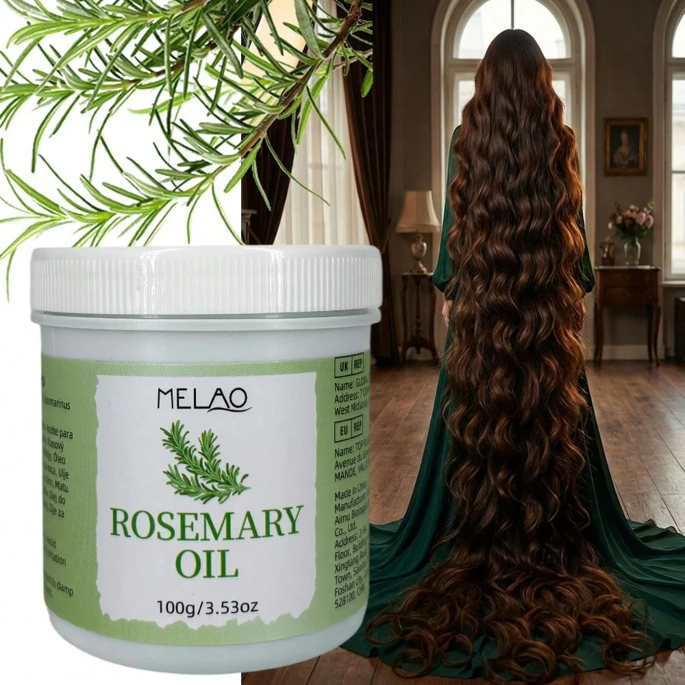 Rosemary Oil for Hair, MELAO Pure Rosemary Oil, Nourishes Scalp & Strengthens Hair, Promotes Healthy Hair, Adds Shine & Softness Qme