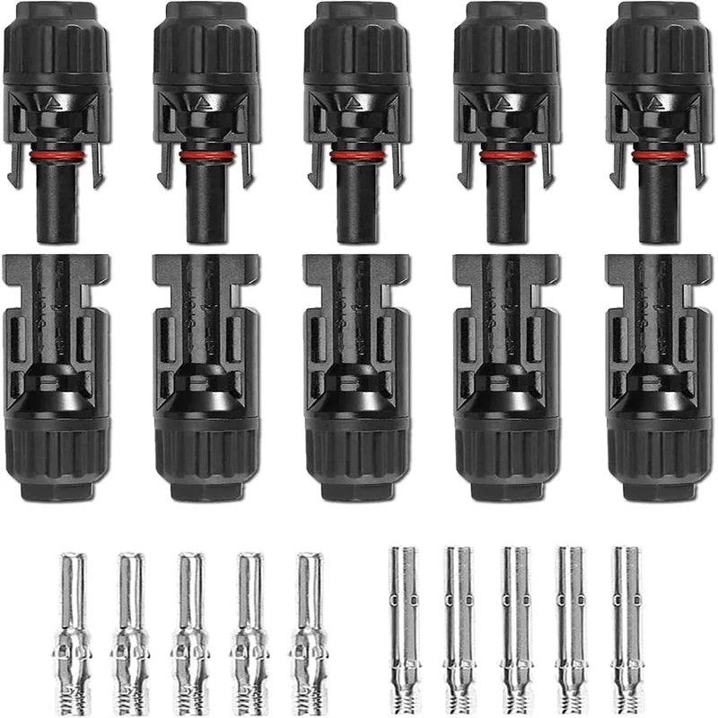 10 Pairs Solar Connector MC4 1000V Solar Plug 30A for PV Cable Connection UV Resistant IP67 Male Female Connector Qme