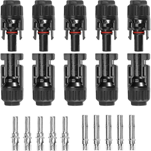 10 Pairs Solar Connector MC4 1000V Solar Plug 30A for PV Cable Connection UV Resistant IP67 Male Female Connector Qme