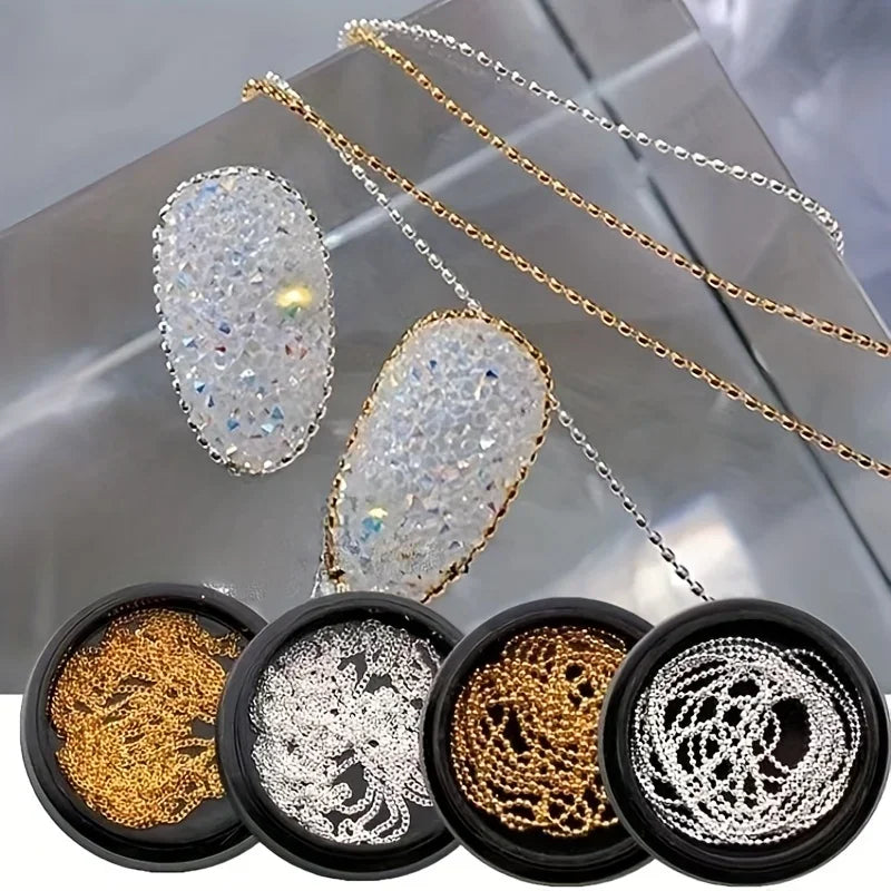 Alloy Colors O Shape Chain Ball Nail Art DIY Accessories Charm Qme