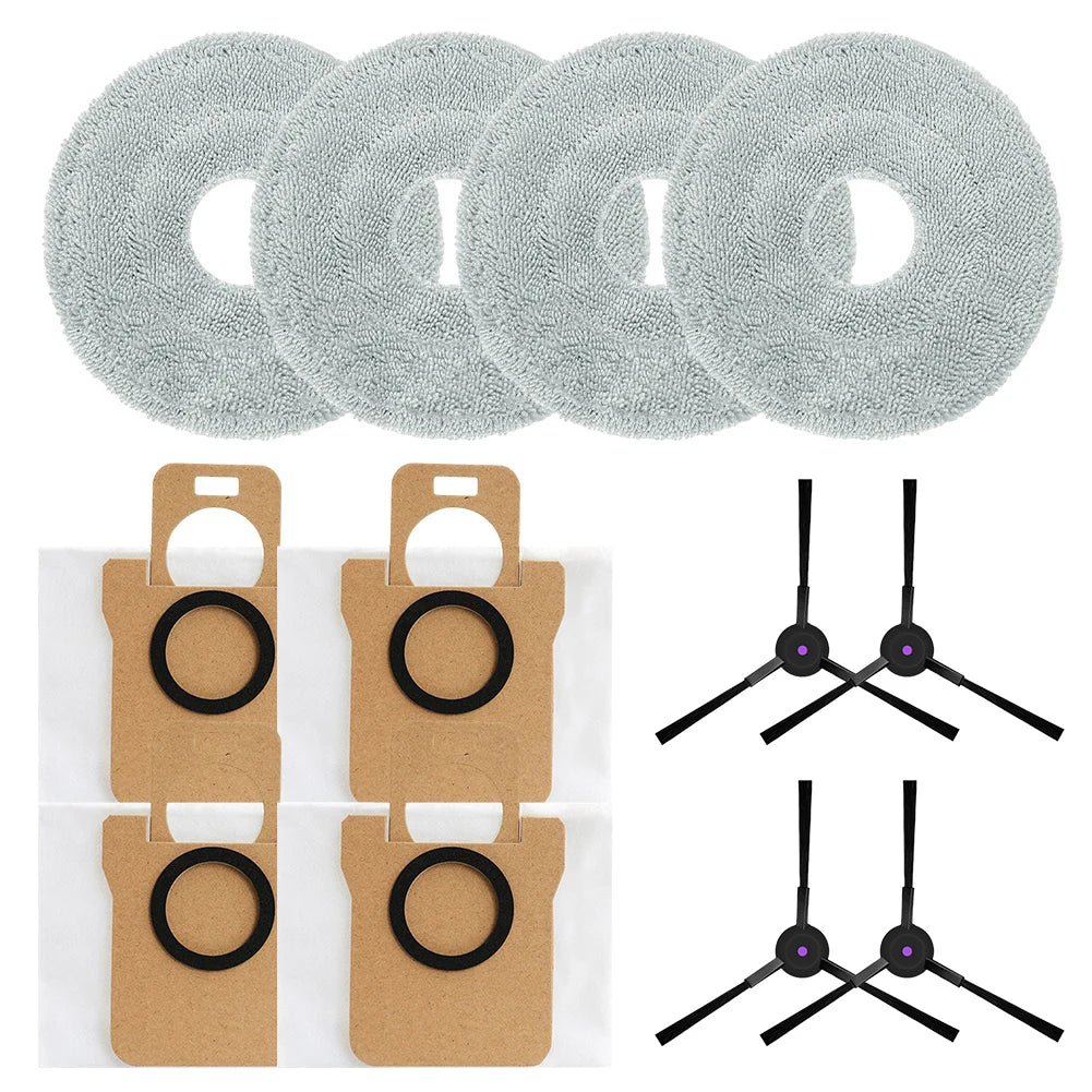 For JONR For P20 PRO Vacuum Accessories Parts：Mop Cloth Dust Bag Side Brush Cleaning Accessories Set Qme A