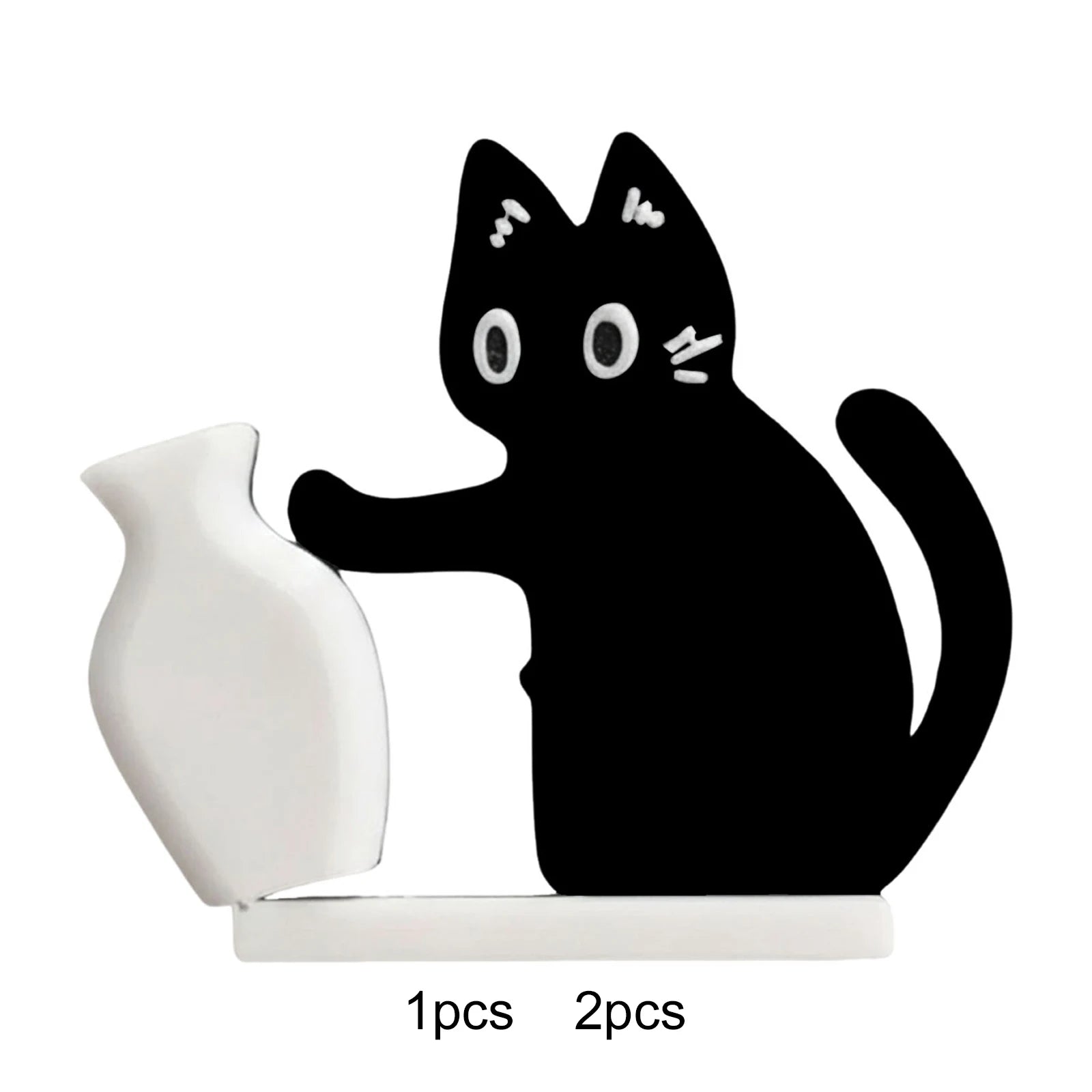 Refrigerator Magnets Black Cat Pushing Vase Decor Cat Whisker Collection Memorial Box Fridge Magnet Home Office Decor For Gift ﻿ Qme