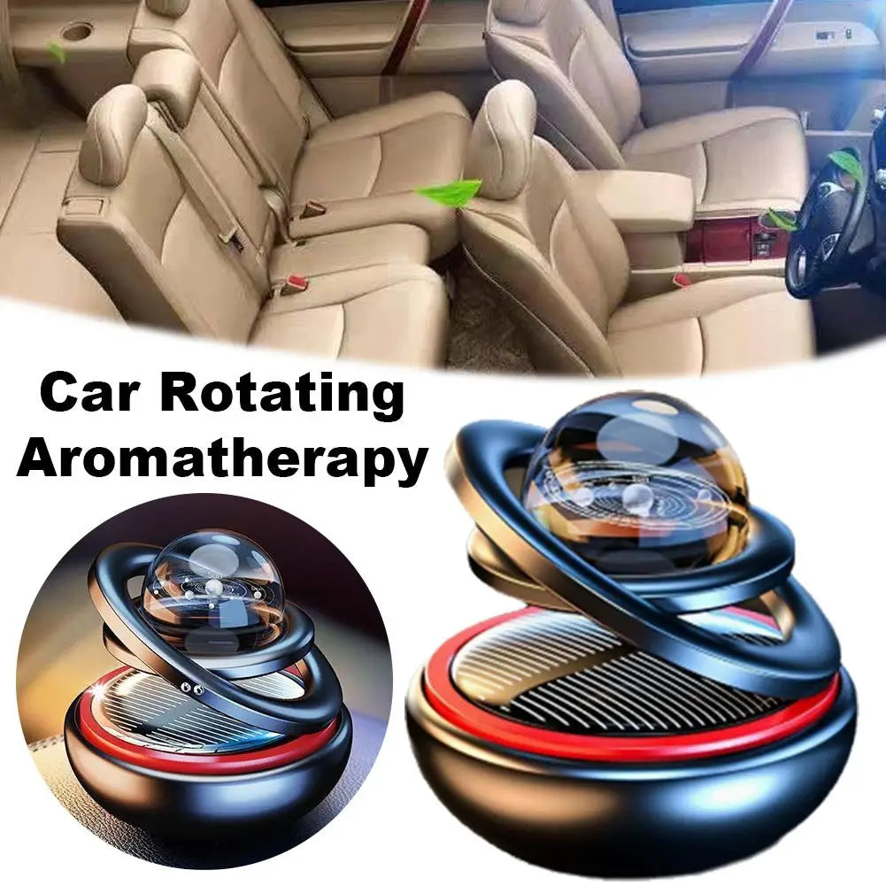NEW Solar Power Car Perfume Car Air Freshener Solar Ornaments Rotating Aromatherapy Perfume Ornaments Creative Car Diffuser Qme