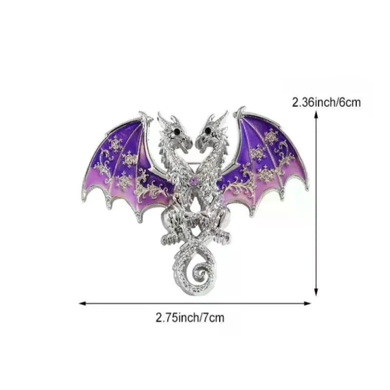 Unisex Beautiful 5-color Animal Party Office Brooch Pins Gifts Metal Dragon Brooches For Women Qme