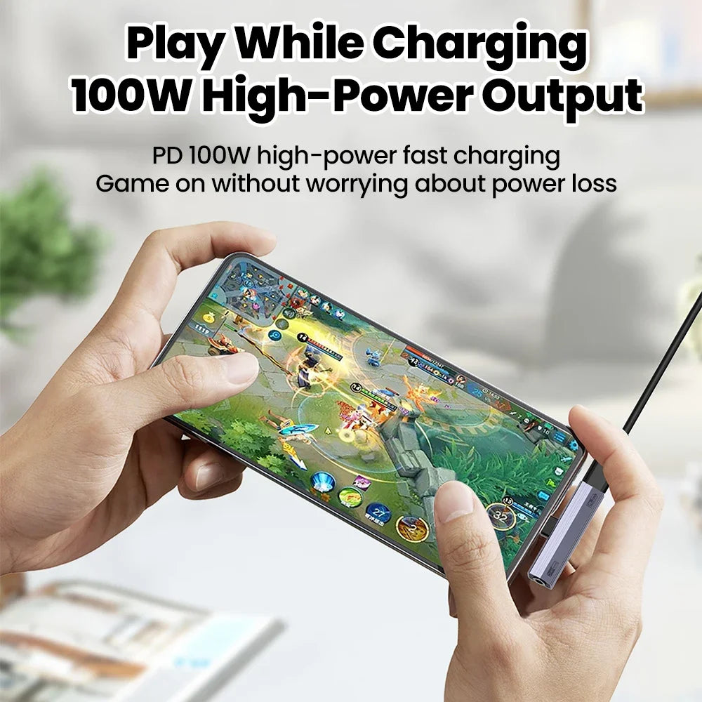 10W/100W Charging Audio Adapter 2 IN 1 USB Type C To 3.5 Jack Earphone Adapter USB-C 3 5mm Audio Converter For IPhone 15 16 17 Qme