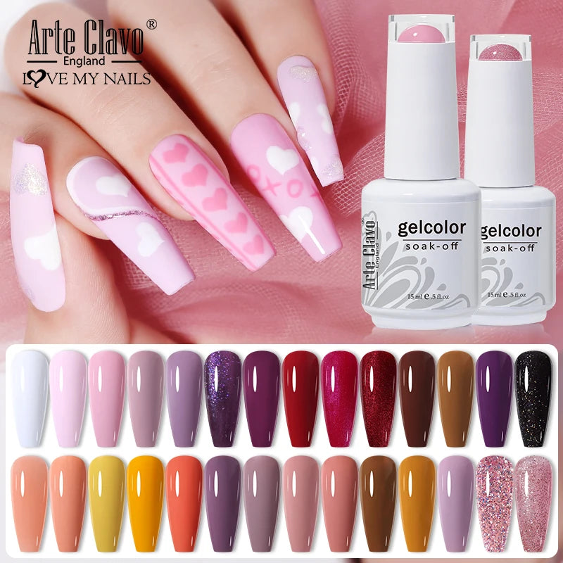 Arte Clavo Nail Art Designs Matte Coat Gel Polish Winter Pink Semi Qme