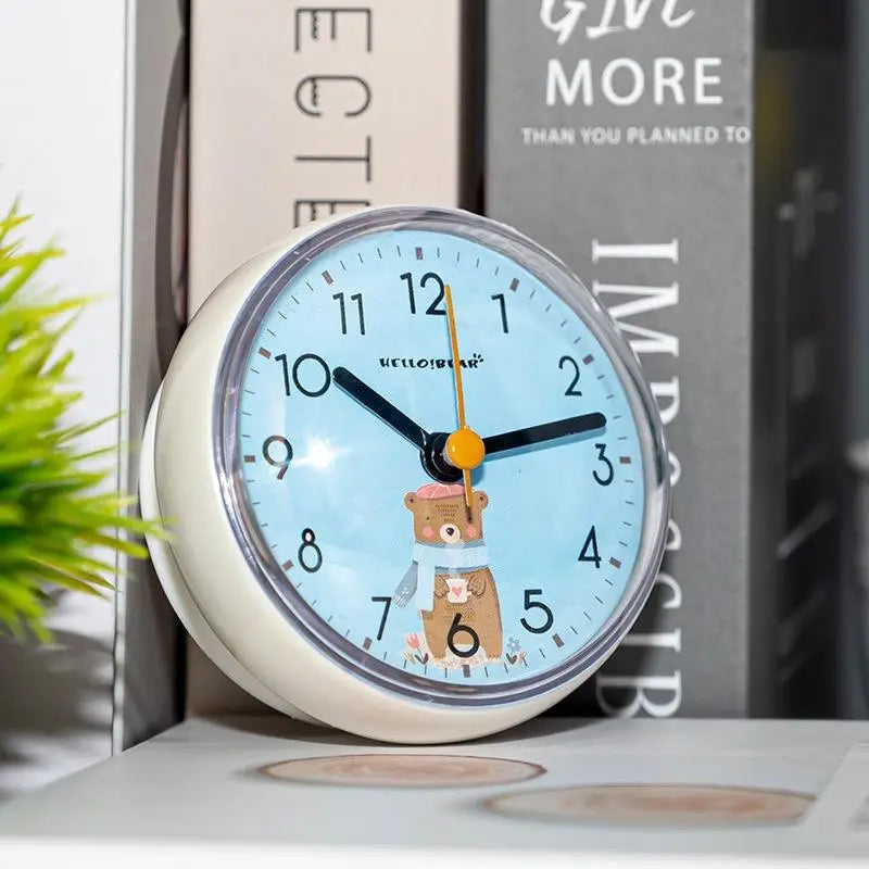 Kitchen Toilet Small Quartz Table Clock Mini Sucker Wall Bathroom Qme A