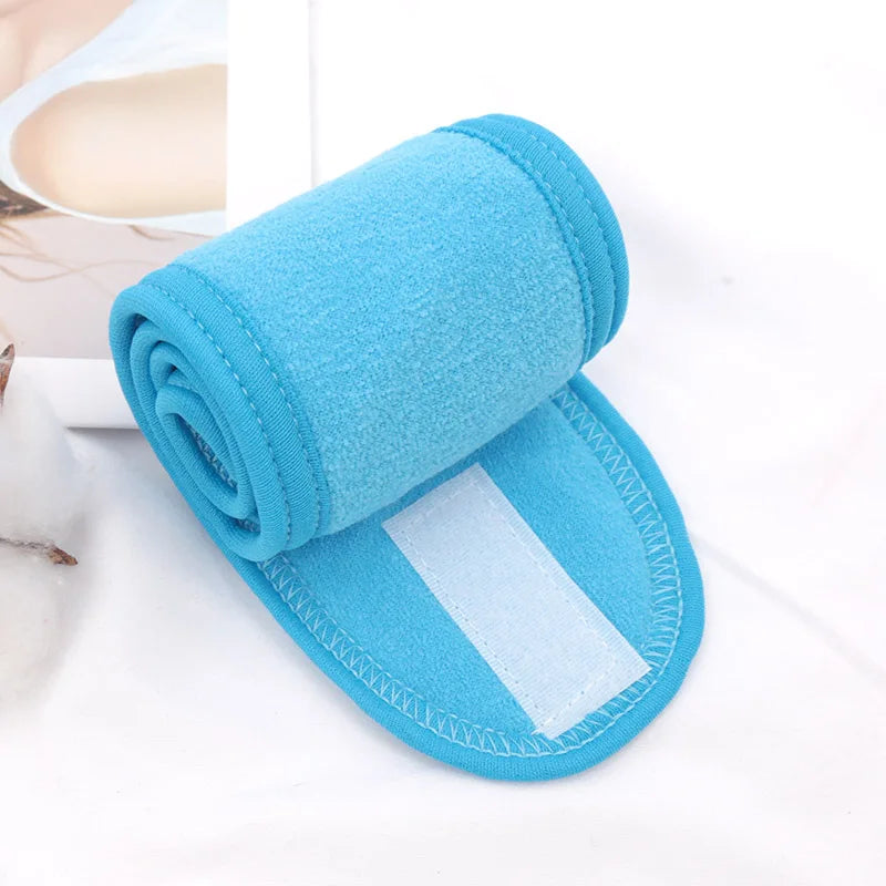 Women Soft Toweling Hair Accessories Girls Yoga Headbands for Face Washing Bath Makeup Hair Band Adjustable SPA Facial Headband Qme SKY BLUE One Size