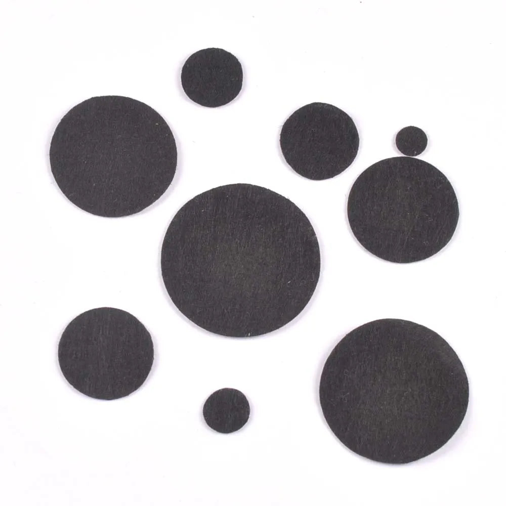 200Pcs Black White Round Felt Patches Apparel Appliques DIY Sew-On Clothes Decor Handmade Crafts Sewing Fabric Accessory 10-50mm Qme