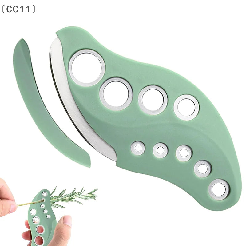 CC11Herb Stripper Tool 9 Holes Herb Cutter Kitchen Herbs Leaf Qme