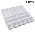 Kitchen Bathroom Makeup Organizer Boxes Drawer Organizers Separator Qme White