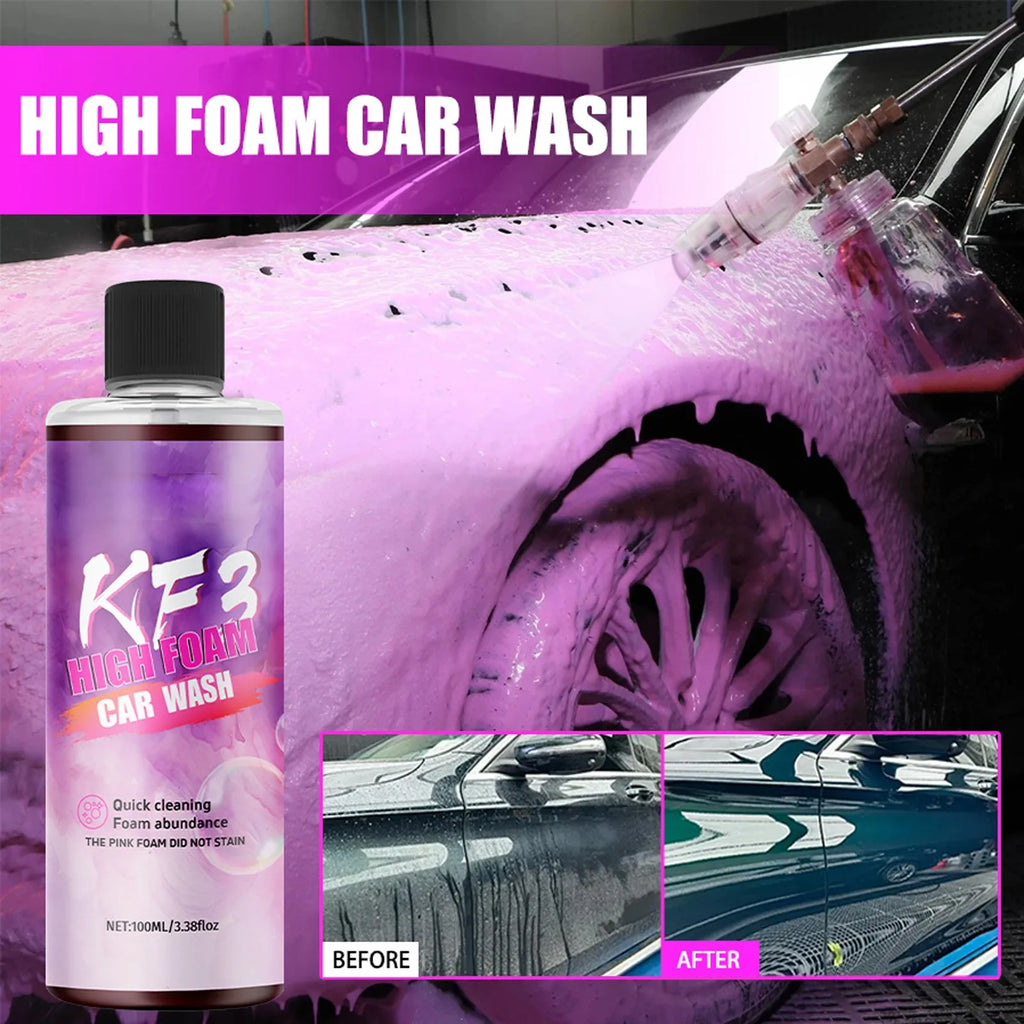 Bubble Wash Liquid Car Motorcycle Pre-wash Wash High Concentration High Foam Strong Decontamination Detergent Wash Soap 100ml Qme 1 pink
