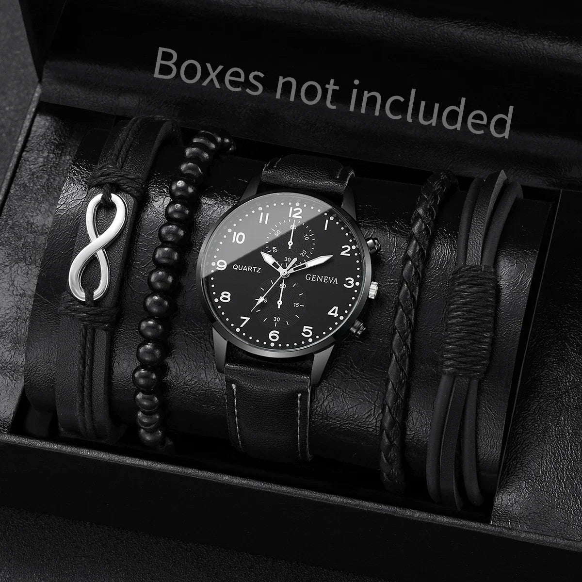 4/5 pçs moda masculina relógios homem negócios quartzo relógio de pulso vintage pulseiras de couro conjunto reloj hombre Qme 5