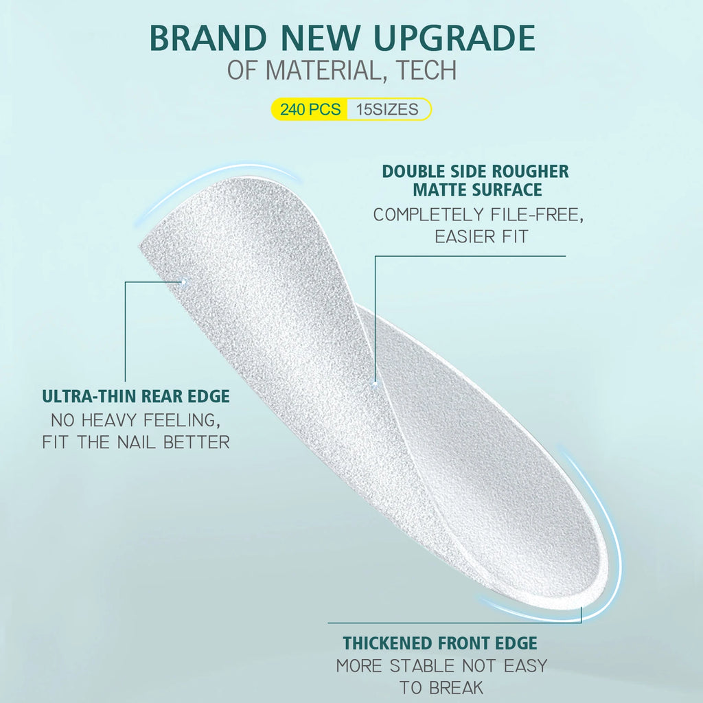 Nailpop Soft Matte False Nail Tips No File Required Durable Premium Qme