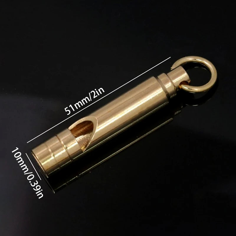 Multifunctional Brass Emergency Survival Whistle Portable Keychain Outdoor Tools Whistle For Camping Hiking. Qme