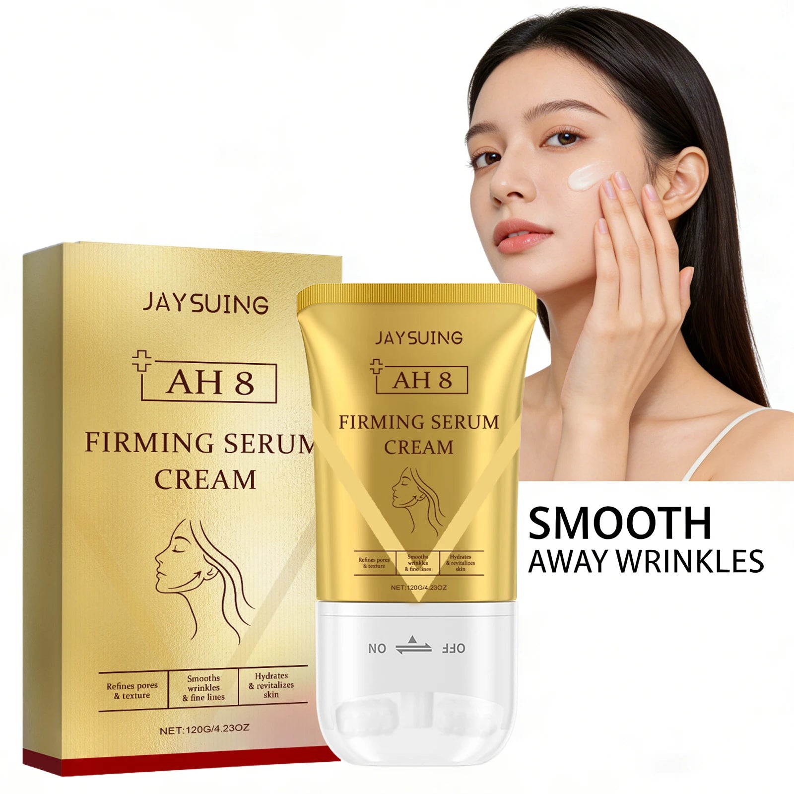 Neck Firming Roller Cream Fades Fine Lines Lift Remove Face Puffiness Qme