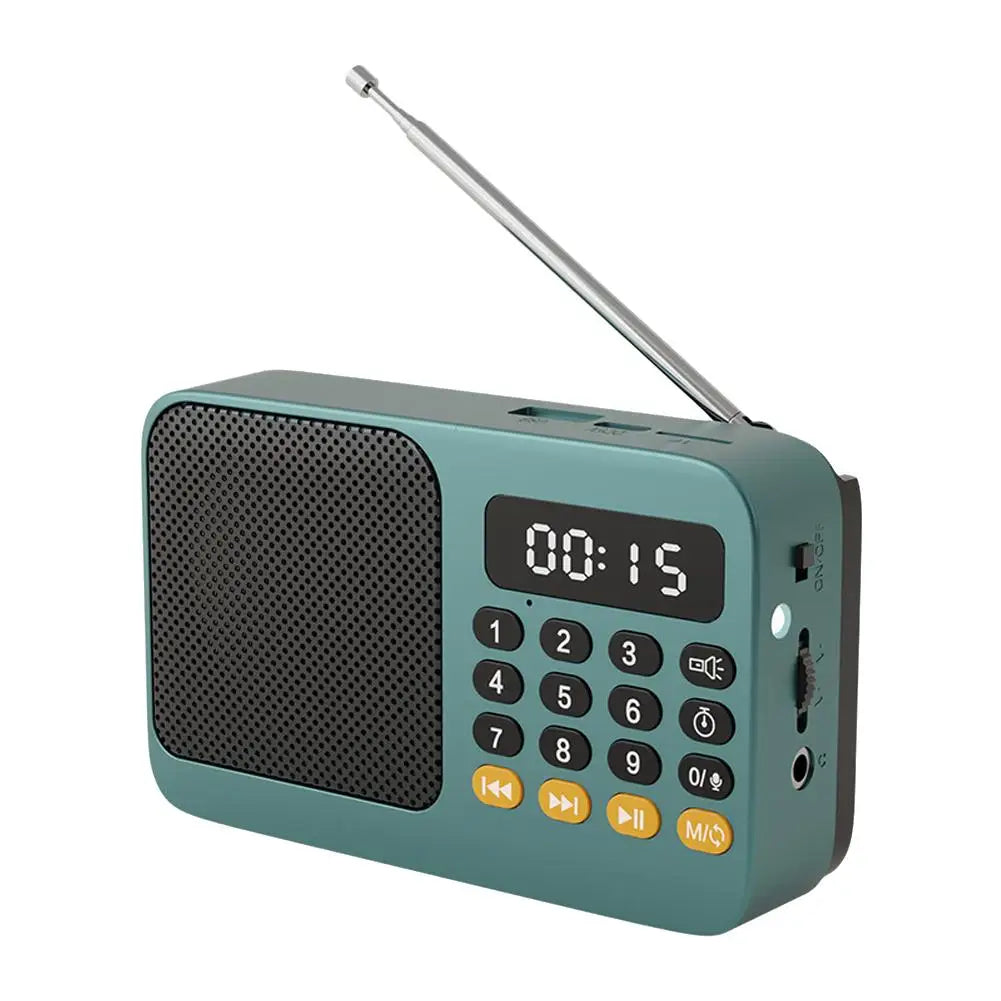 Handheld Rechargeable Digital FM USB TF MP3 Player Portable Radio Music Player Speaker Devices Supplies With LED Display Radio Qme C