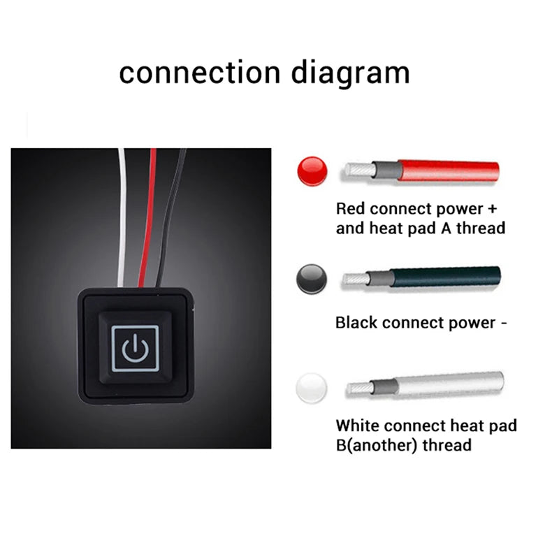 5V-15V 3 Gear Temp Control Waterproof Heating Switch Silicone Button Qme
