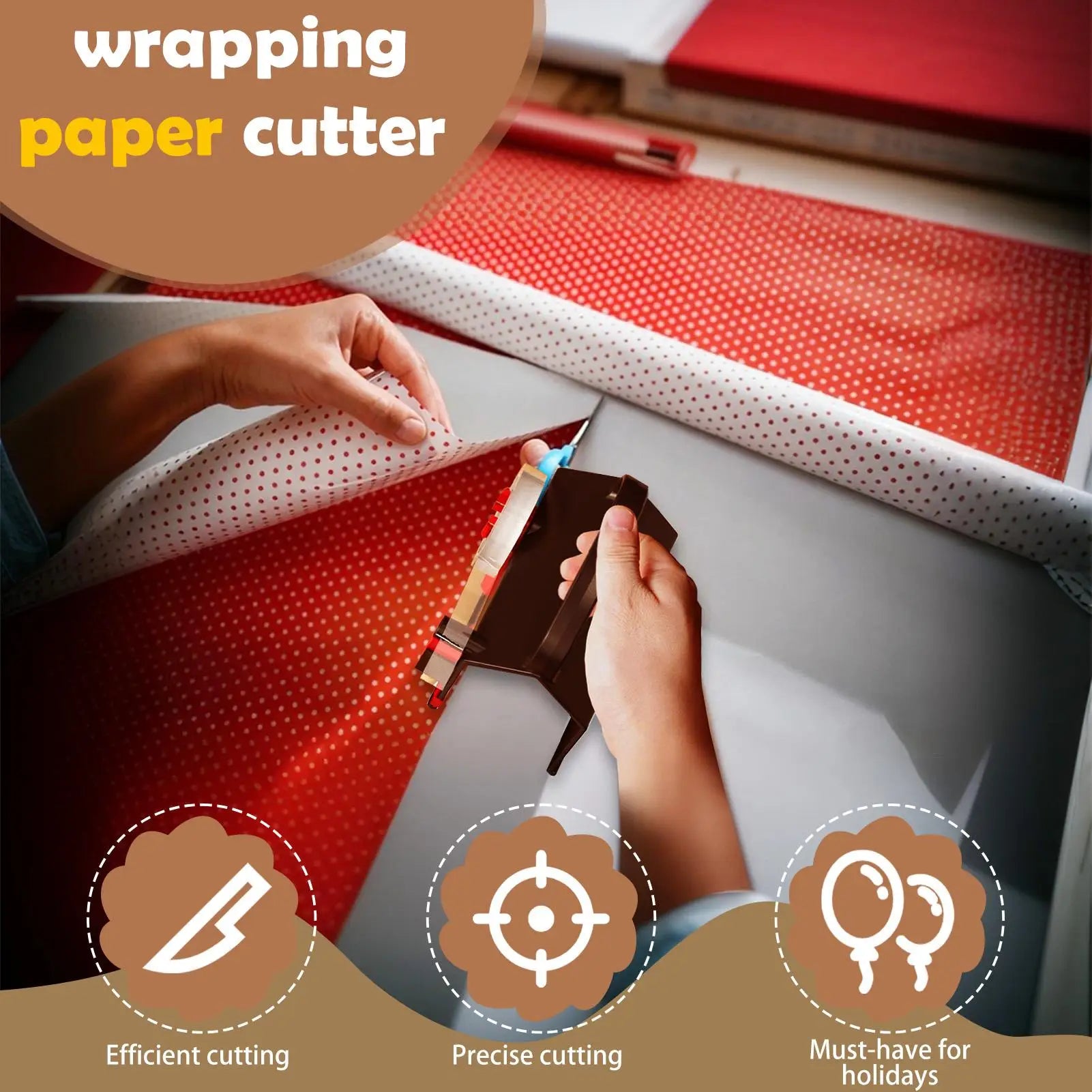 Wrapping Paper Cutter Christmas Box Roll Handle Machine Qme