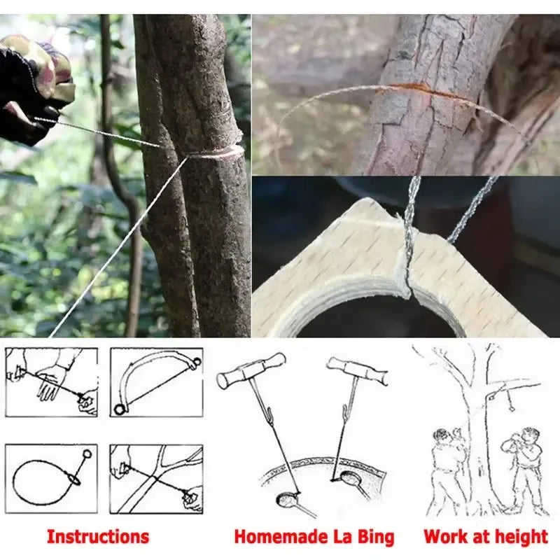 High-quality Multi-purpose Mini Pocket Wire Saw Stainless Steel Wire Saw Orange Outdoor Camping Emergency Survival Gear Tools Qme