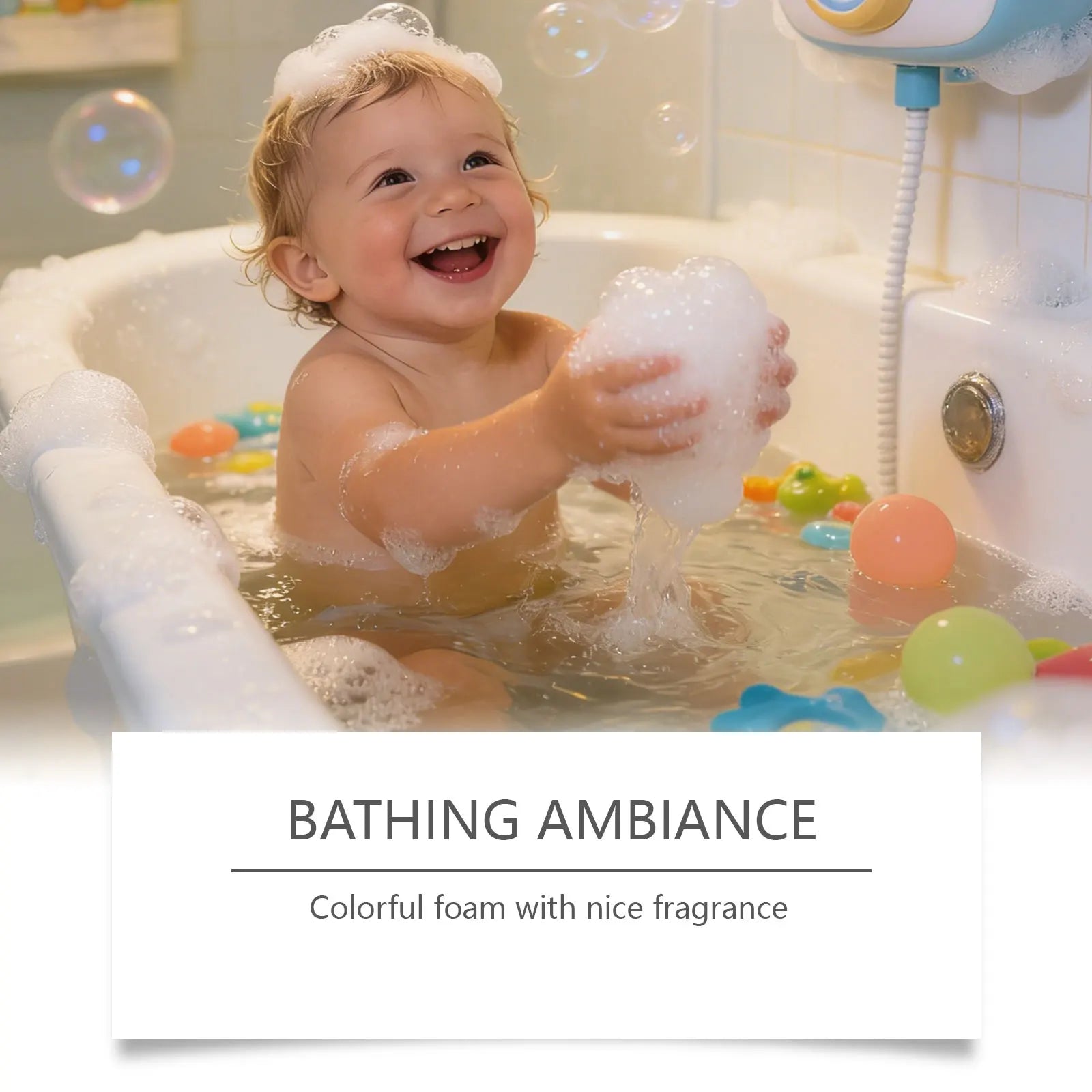 OceAura Kids Bath Ball with Random Marine Animal Toy for Over 3 Years Old Kids Skin Friendly Rich Foam Moisturizing Bath Ball Qme