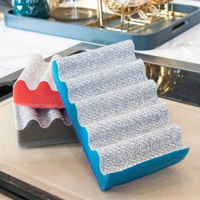 Dual Sided Scrub Pad Coarse Non-scratch Outdoor Grill Kitchen Sink Qme