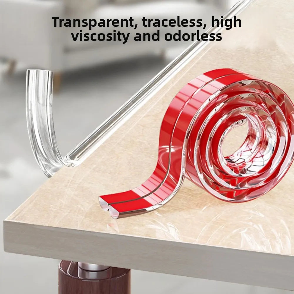 1/3/5M Flexible Clear Anti-collision Strip Self-adhesive Soft Bumper Tape For Table Cabinet Furniture Edge Household Protection Qme
