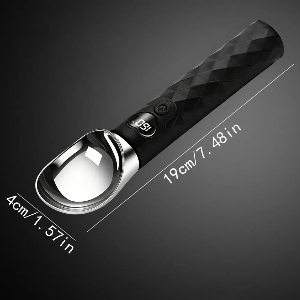 Heated Ice Cream Scoop Waterproof LED Display Portable Spoons Seniors Qme China Mainland black