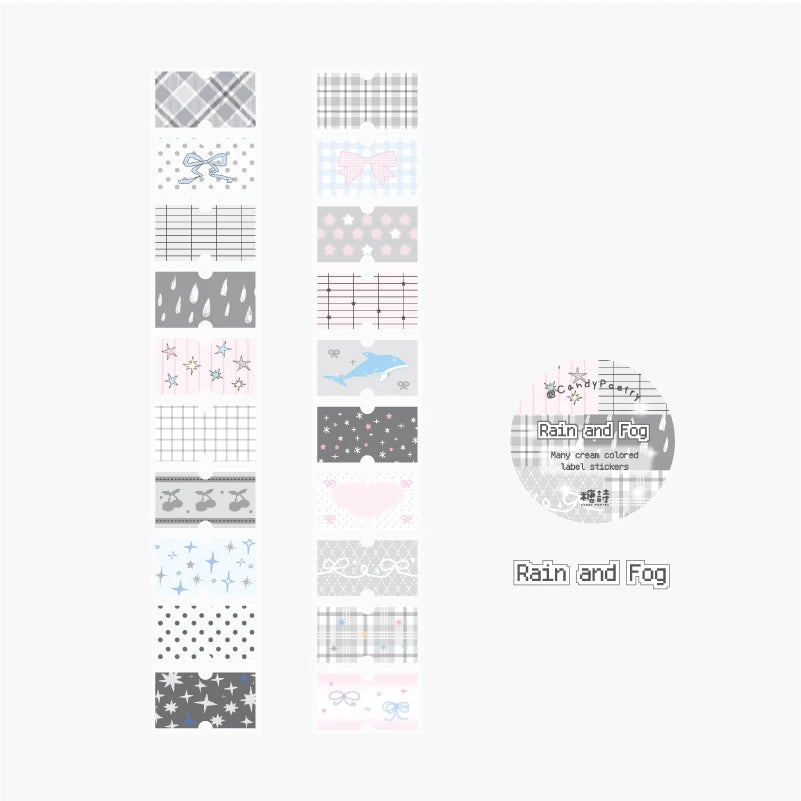 1Roll Pastel Glitter Synthetic Paper Masking Tape Scrapbook Washi Tape DIY Stationery Journaling Supplie Notebook Decoration Qme 5