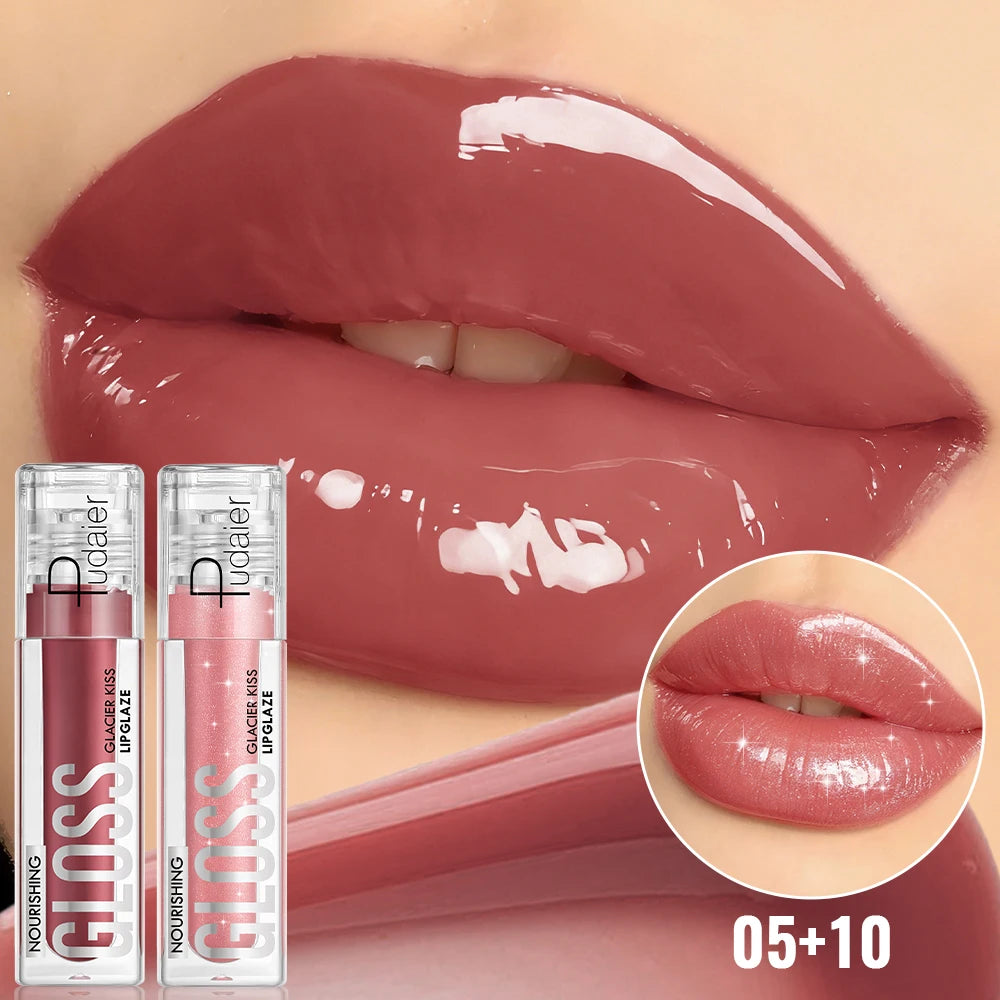Hydrating Glass Lip Gloss Plumping Waterproof Long Lasting Non-sticky Qme 05 10 4g
