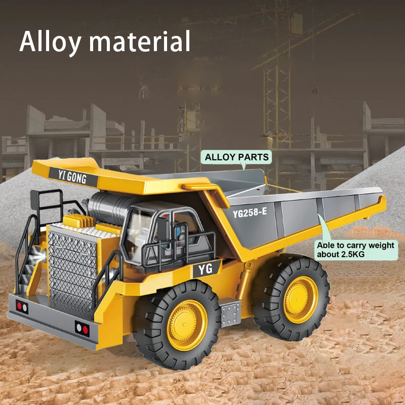 RC Car Children Toy Remote Control Car Toy Boy Radio Control Excavator Dump Truck Bulldozer Electric Grab Pushdozer Kid Toy Gift Qme