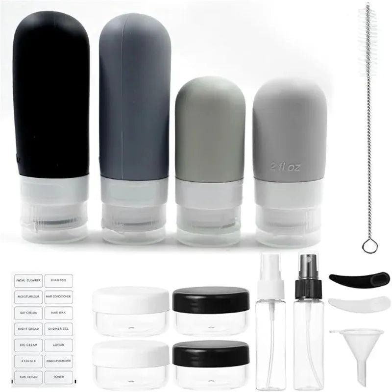 Silicone Travel Bottles Leak Proof Toiletry Containers Shampoo Qme