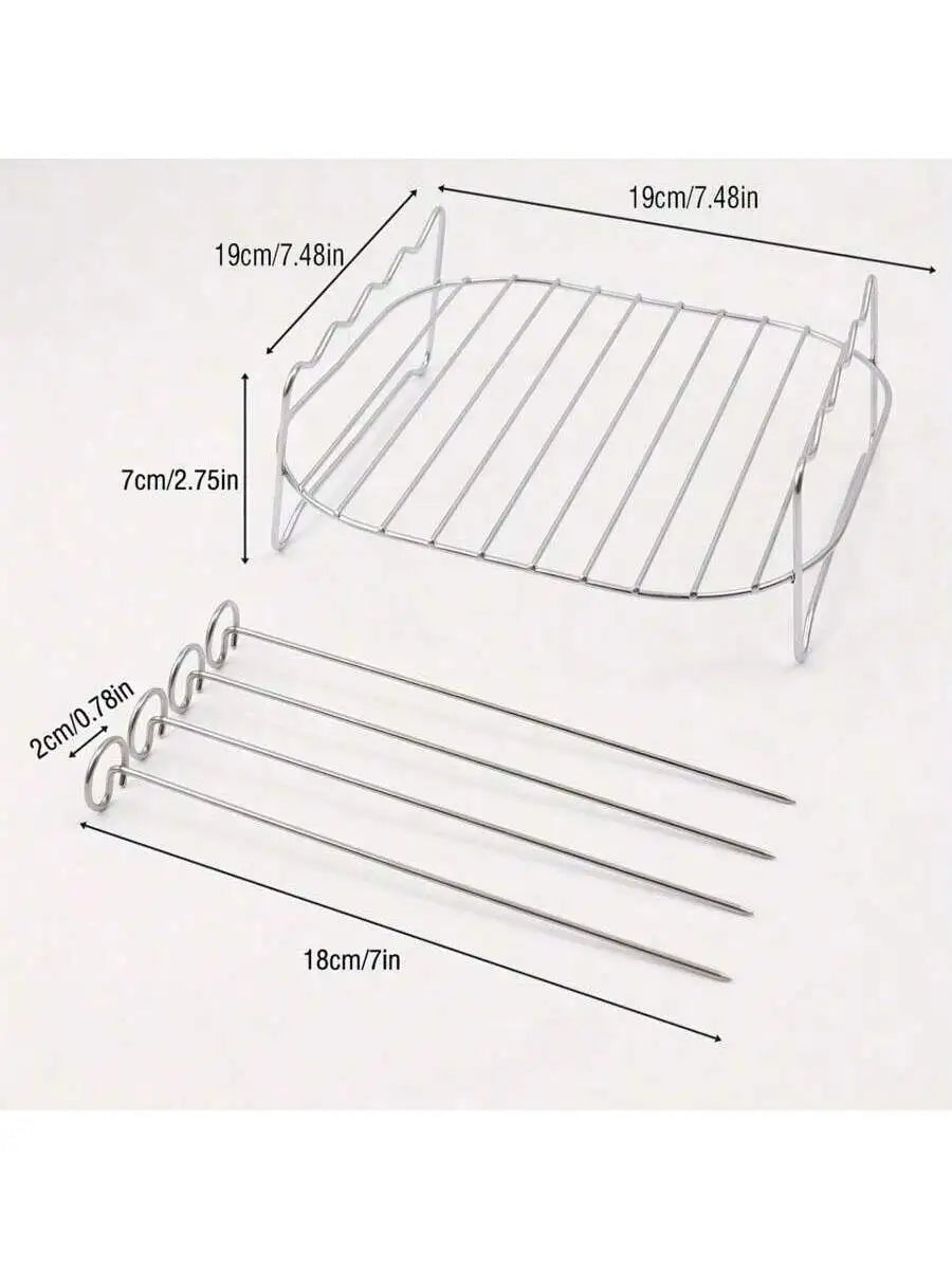 Stainless Steel Air Fryer Holder Equipped 4 Baking Needles Qme