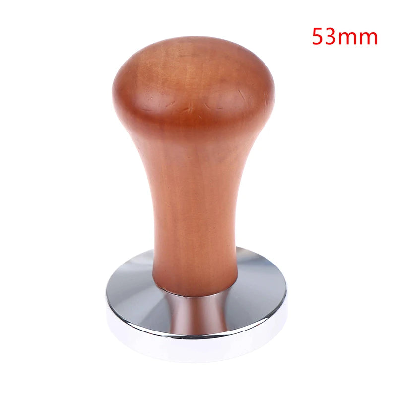 49 51 53 Wood Coffee Tamper Internal Spring Balanced Force Hammer Qme 53mm