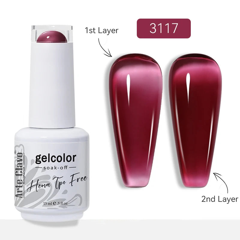 Arte Clavo Jelly Transparent Gel Nail Polish Summer Nude Pink Semi